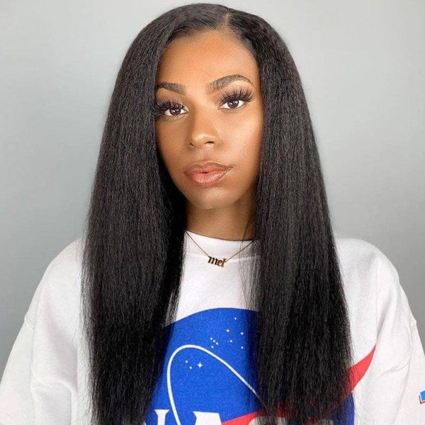 Undetectable HD 5x5 Glueless Lace Closure Wig Skin Melt Wig Kinky Straight [HC10] - myqualityhair