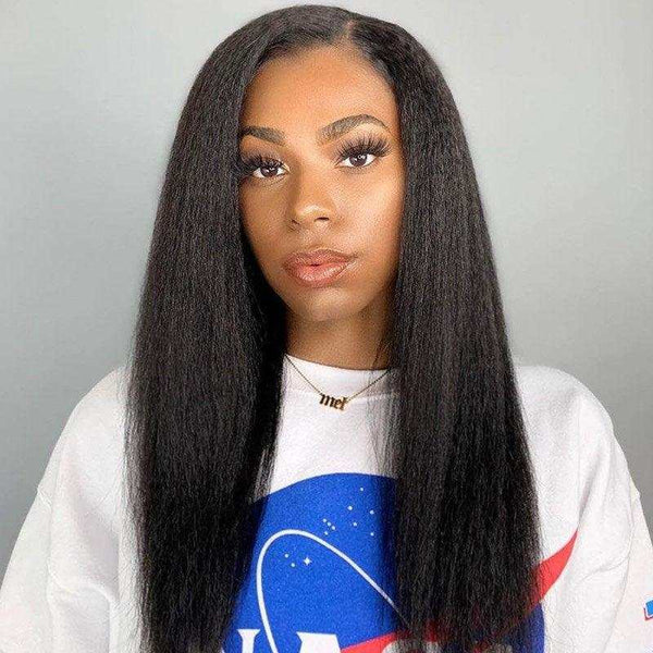 Undetectable HD 5x5 Glueless Lace Closure Wig Skin Melt Wig Kinky Straight US Stock Same Day Free Shipping Special Sale - myqualityhair