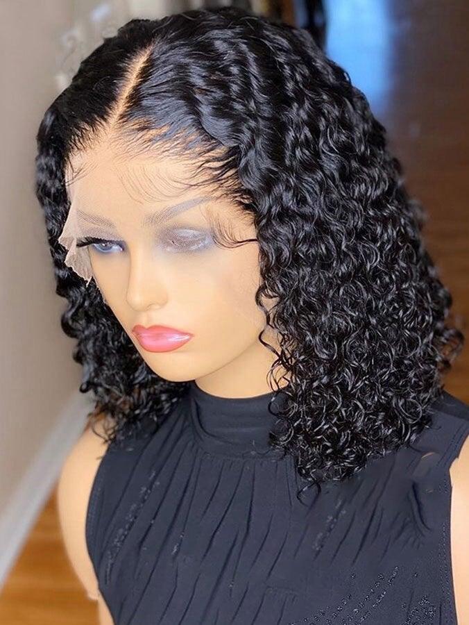 Upgraded!Clear Lace Clean Hairline Curly Bob 13X6 Undetectable Skin Melt HD Lace Front Wig [HD04] - myqualityhair