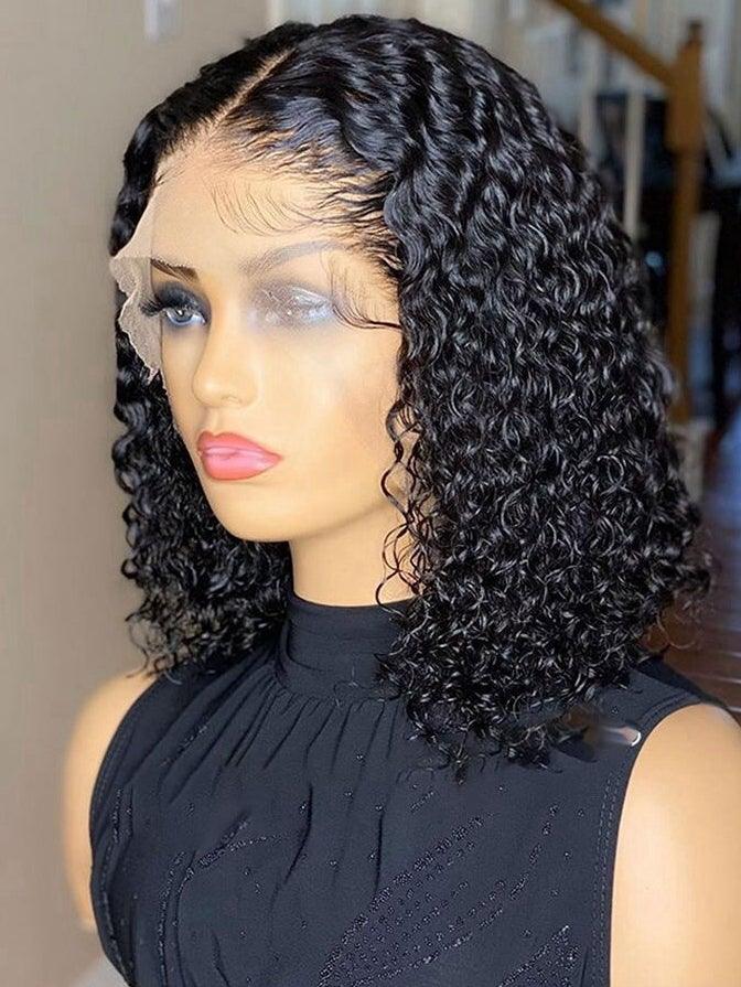 Upgraded!Clear Lace Clean Hairline Curly Bob 13X6 Undetectable Skin Melt HD Lace Front Wig [HD04] - myqualityhair