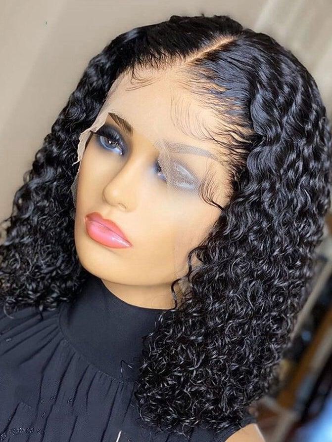 Upgraded!Clear Lace Clean Hairline Curly Bob 13X6 Undetectable Skin Melt HD Lace Front Wig [HD04] - myqualityhair