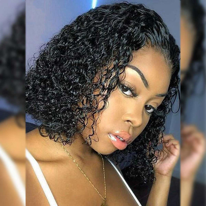 Upgraded!Clear Lace Clean Hairline Curly Bob 13X6 Undetectable Skin Melt HD Lace Front Wig [HD04] - myqualityhair