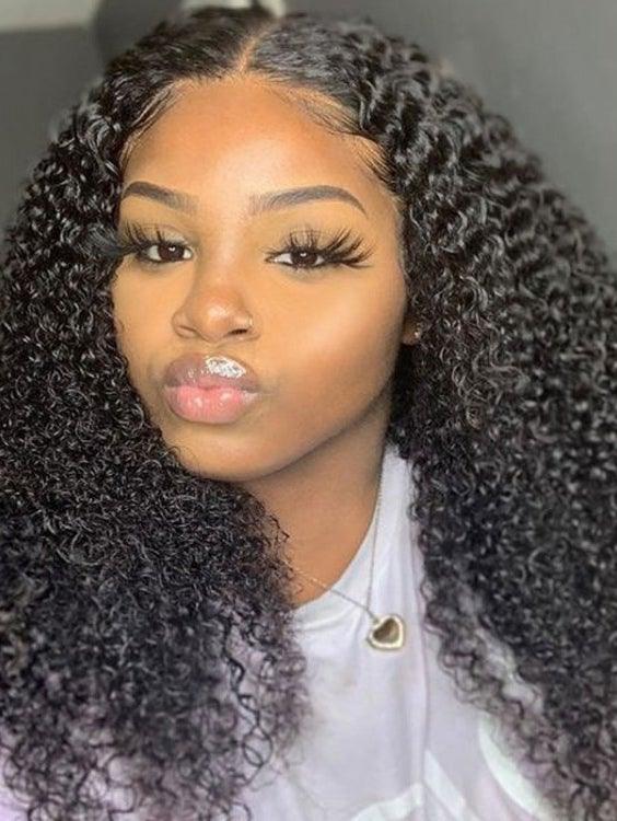 Upgraded!Clear Lace Clean Hairline Kinky Curly(3C-4A) 13X6 Undetectable Skin Melt HD Lace Front Wig [HD07] - myqualityhair