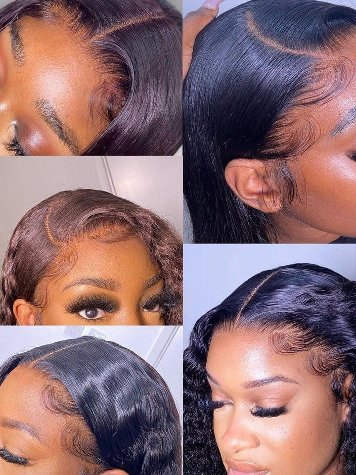 Upgraded!Clear Lace Clean Hairline Kinky Straight 13X6 Undetectable Skin Melt HD Lace Front Wig [HD08] - myqualityhair