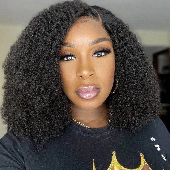 Upgraded!Clear Lace Clean Hairline Pre-Brushed Pre-Defined Coily Curly 13X6 Undetectable Skin Melt HD Lace Front Wig [HD13] - myqualityhair