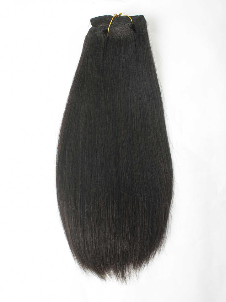 Yaki Straight Clip Ins Virgin Human Hair [CI04] - myqualityhair